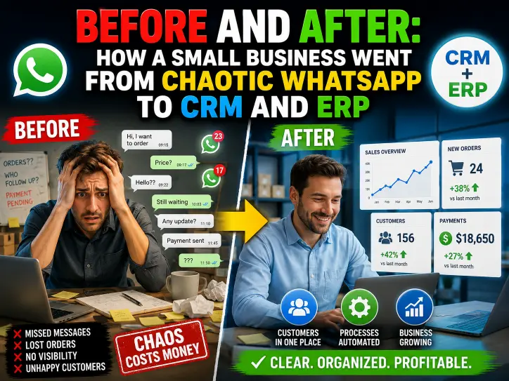 Before and after: How a small business went from chaotic WhatsApp to CRM and ERP
